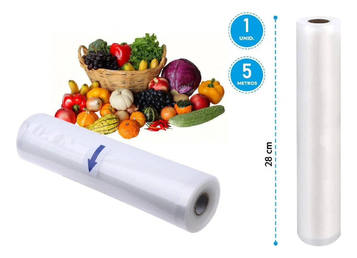 Bolsas Rollos Para Sellado Al Vacío 28cm de 5mts y 10 mts