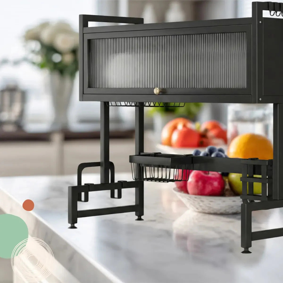 Escurridor Secador De Platos Loza 2 Niveles Cocina Organizador Con Puerta 85cm | ST-8032