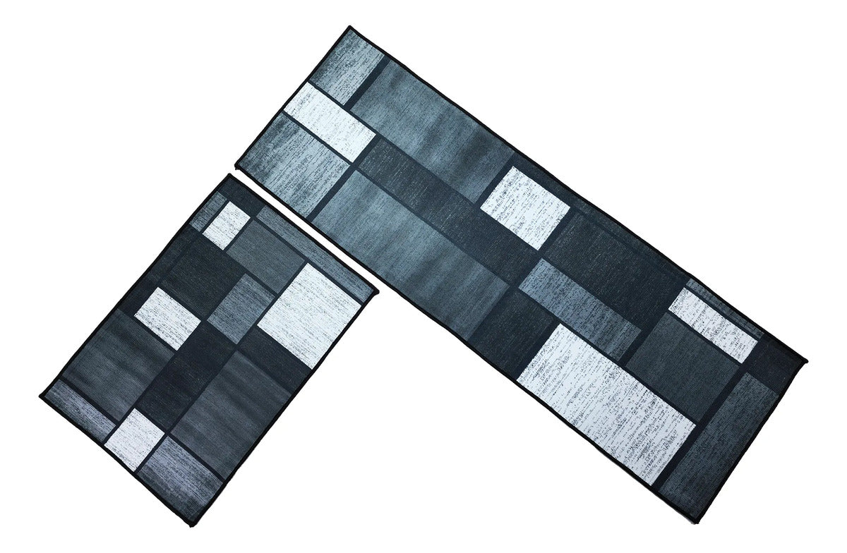 Alfombra Para Cocina Piso Baño Antideslizante Set 2 En 1 Figuras Geometricas