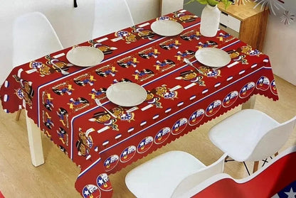 Set Mantel Con 6 Fundas Sillas Elásticas Para Fiestas Patria