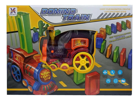 Tren Domino Mágico Para Niños 80 Pcs Luces Y Sonidos +3años