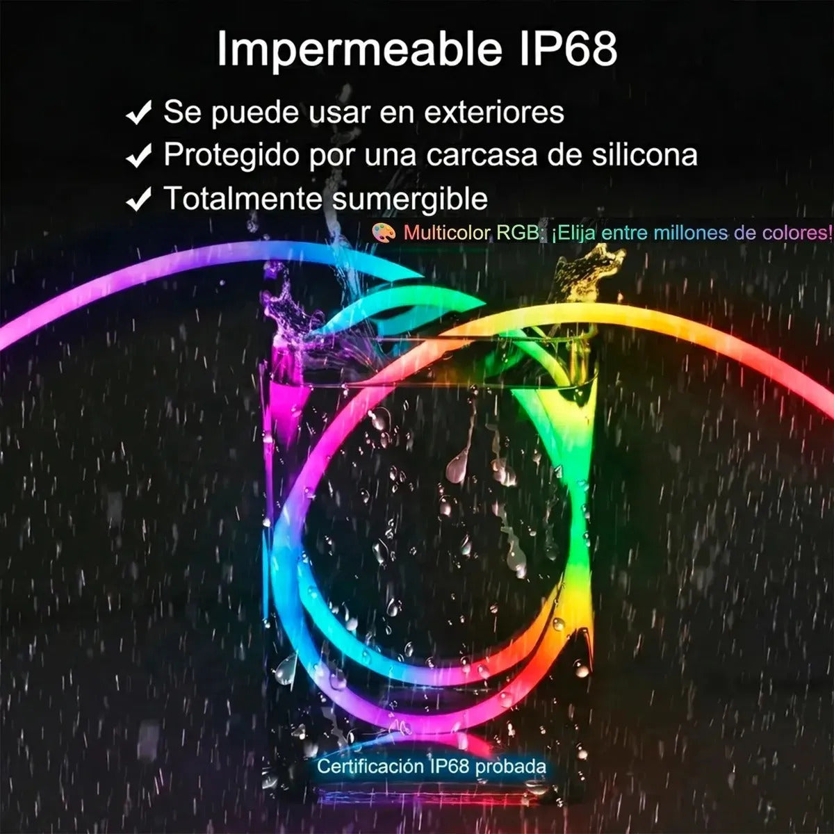 Tira LED Neón RGB Magic 5M IP67 USB con Bluetooth y Control