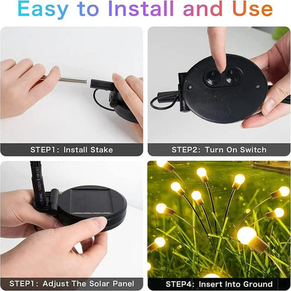 Pack 2 Luces LED Solares Luciérnaga 6 LED – Decoración para Jardín