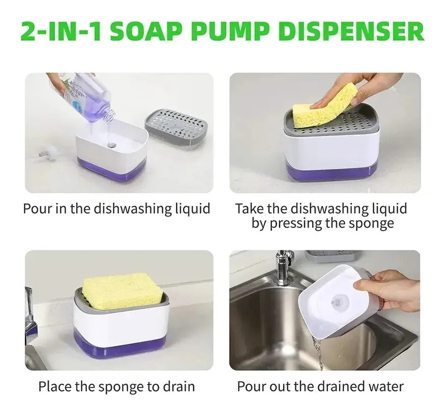 Dispensador De Jabon Liquido Con Esponja Soap Pump
