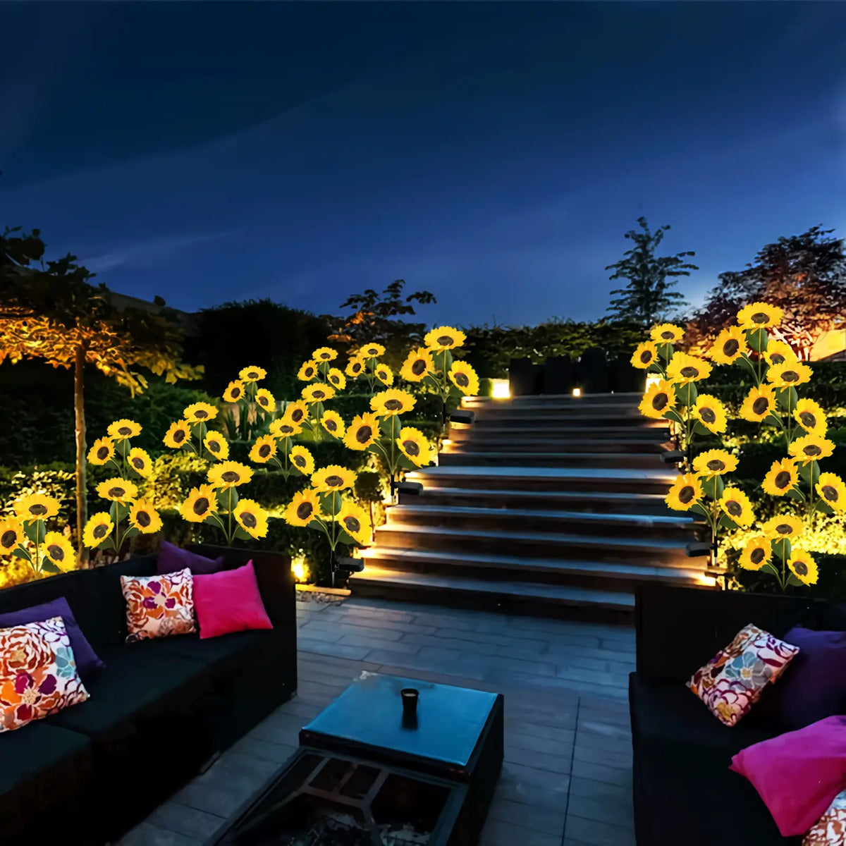 X2 Girasoles Led Solares Decoracion Patio Cesped Calido