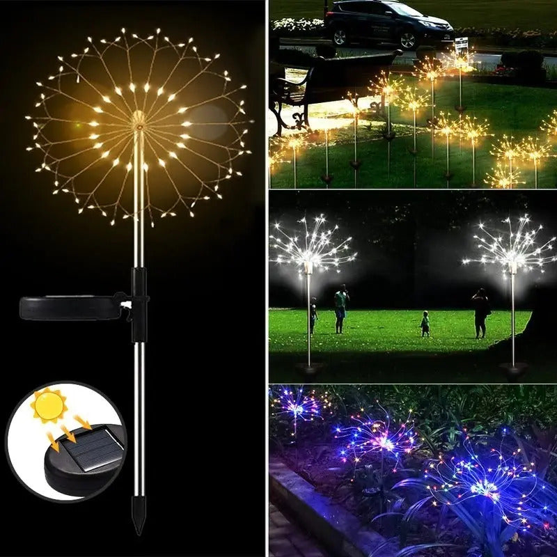 X2 Luces Led Solar Diente De León Decoración Navidad Jardín
