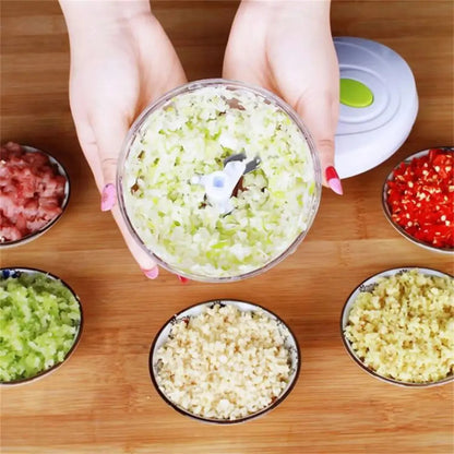 Mini Picador Verduras Cortador Cebolla Manual Ajo Vegetal