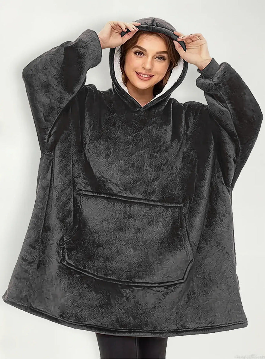 Poleron Sherpa Capucha Huggle Hoodie Chiporro Oversize Xxl