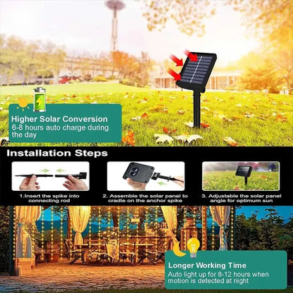 Cortina Solar Hada 3x2 M 200 Led Cable Transparente Navidad