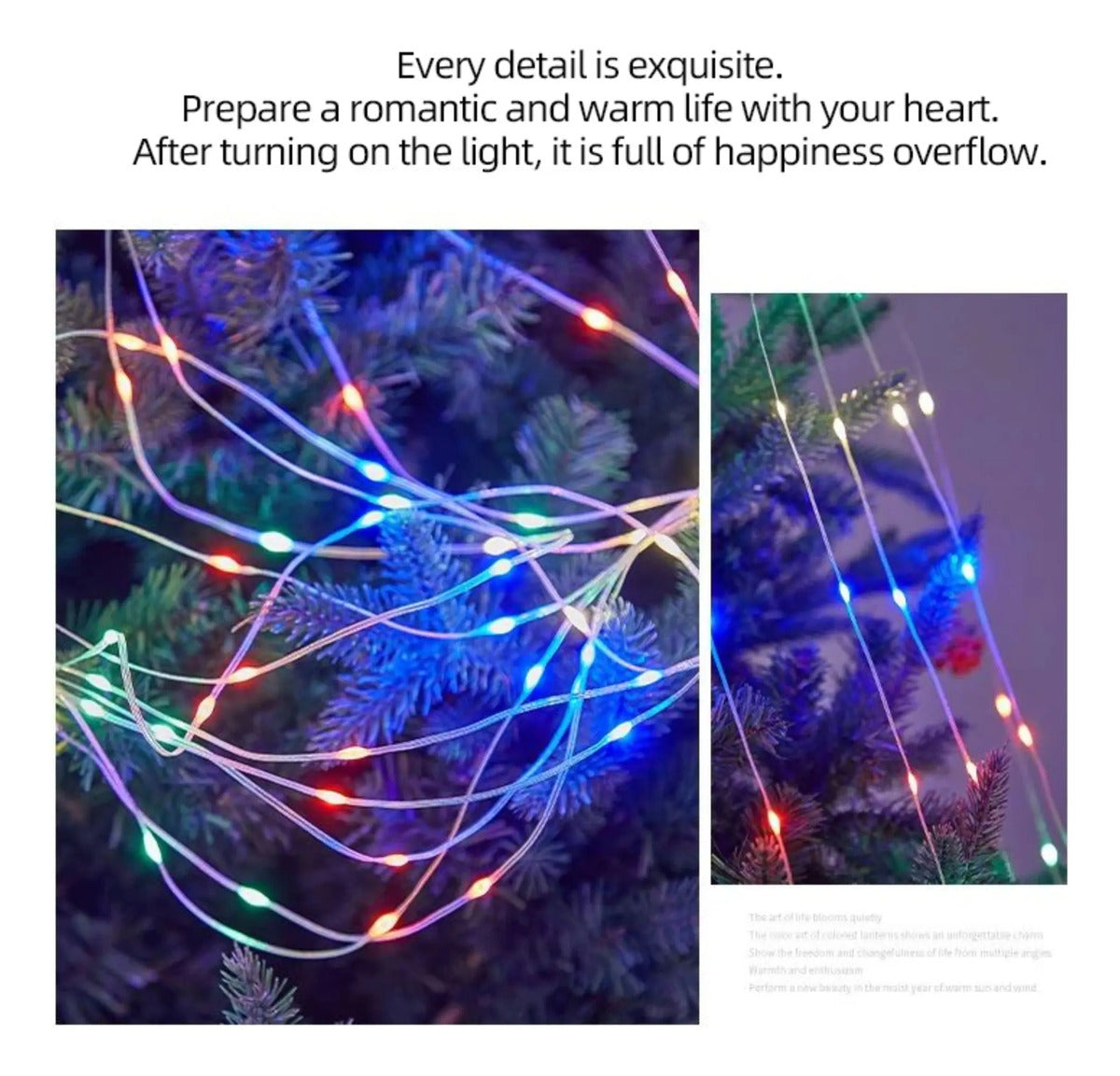 Árbol Cascada Luces Led Solar Estrella Navidad 2.3m