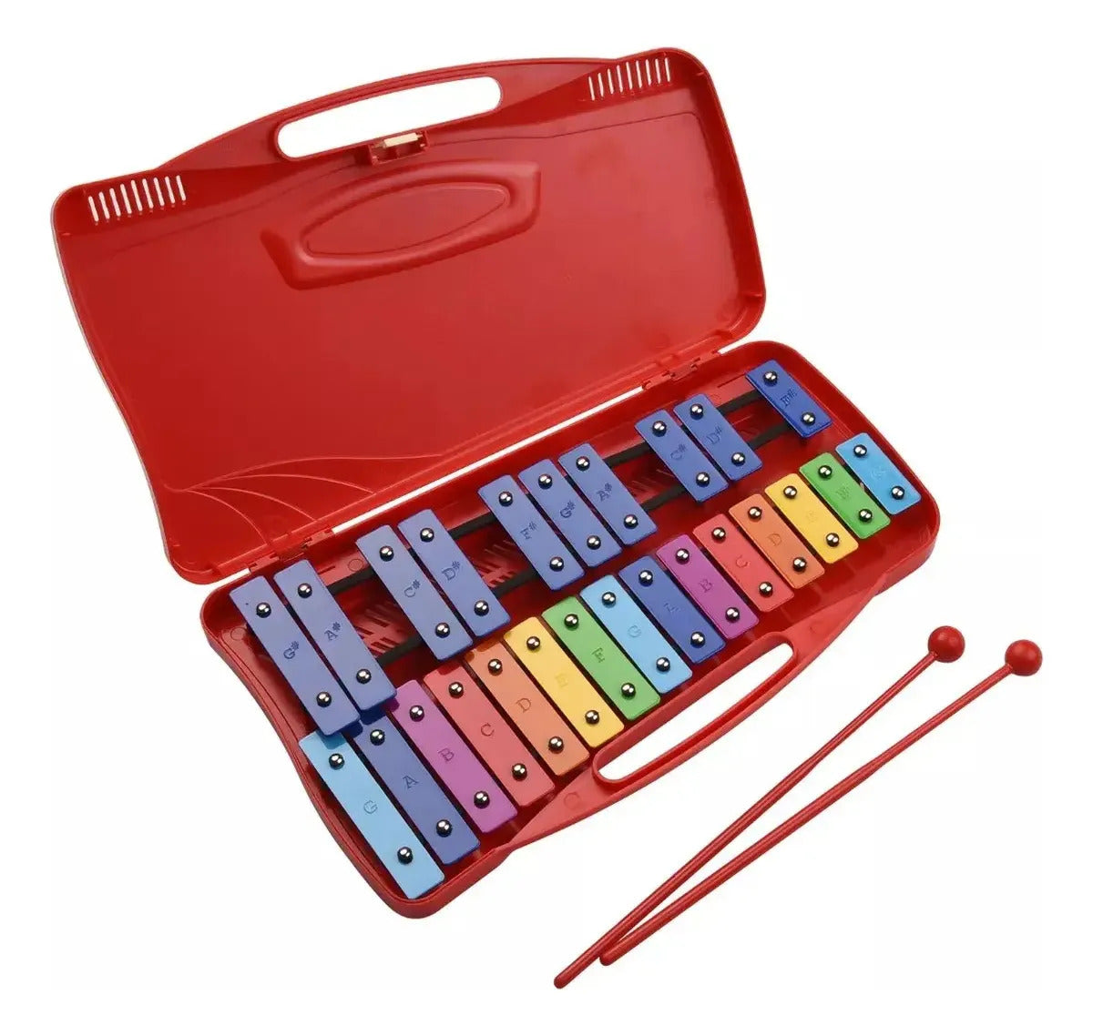 Metalófono Cromático de 25 Notas – Instrumento Musical Didáctico, Variedad de Colores
