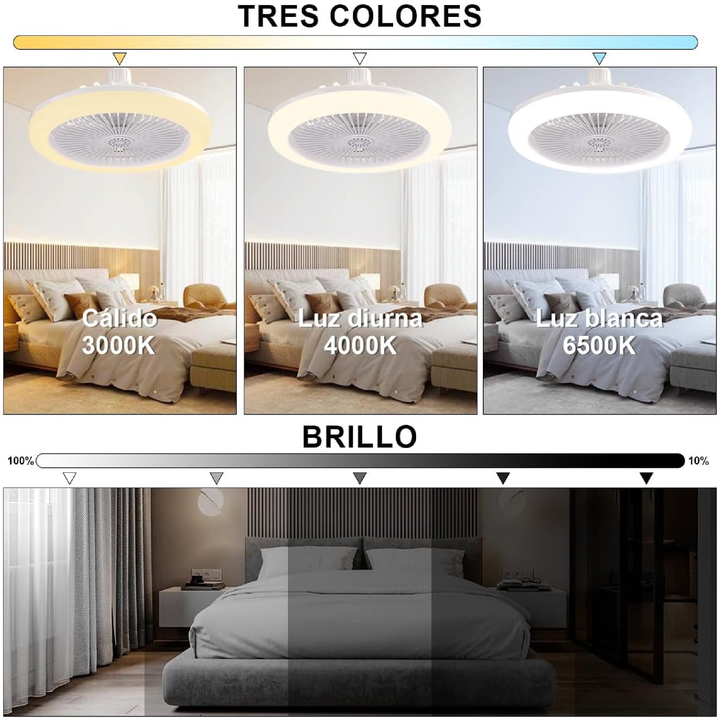 Ventilador De Techo Portátil LED