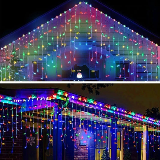 Luces Cascada Navideñas 300 Led Decoración Full Colores