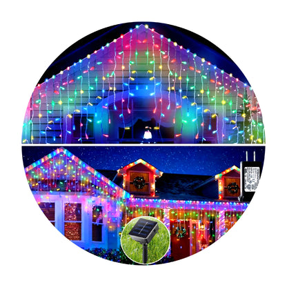 Luces Cascada Navideñas Solar LED – Guirnaldas de 100 a 500 LED, 3 a 9 Metros
