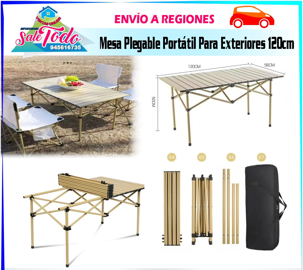 Mesa Plegable Portátil Para Exteriores 120cm C2777