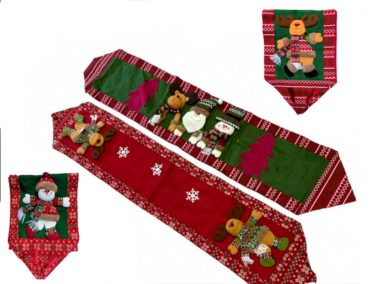 Camino De Mesa Con Adornos Navideños Bello Decoración 3d Navidad