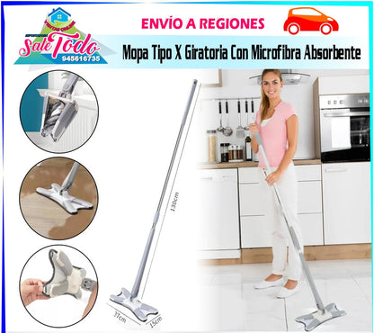 Mopa Tipo X Giratoria con Microfibra Absorbente 8080-3