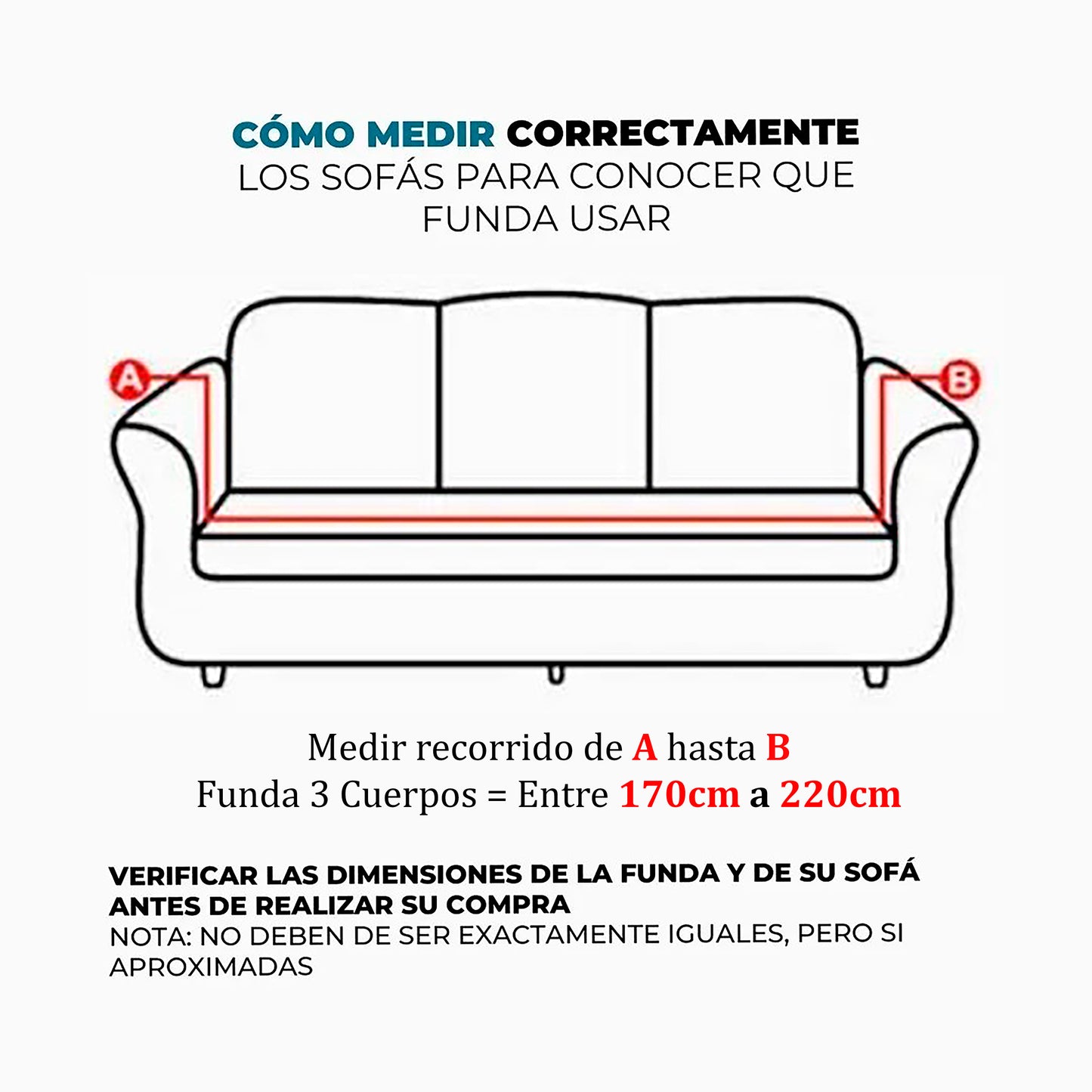 Funda Cubre Sofá Protectora Premium Cuadrille 3 Cuerpos Variedad de Colores