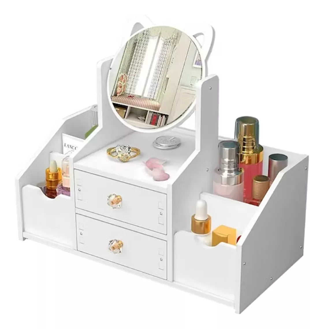 Organizador Maquillaje Espejo Con Orejas De Gato | C045