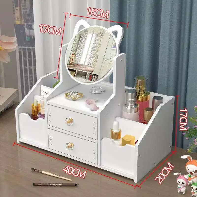 Organizador Maquillaje Espejo Con Orejas De Gato | C045