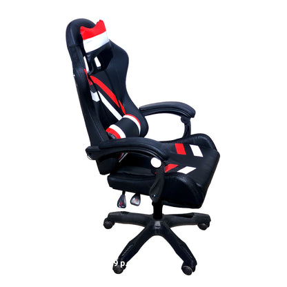 Silla Gamer RGB con Parlantes, Reposapiés y Masajeador Lumbar en Cuero Sintético
