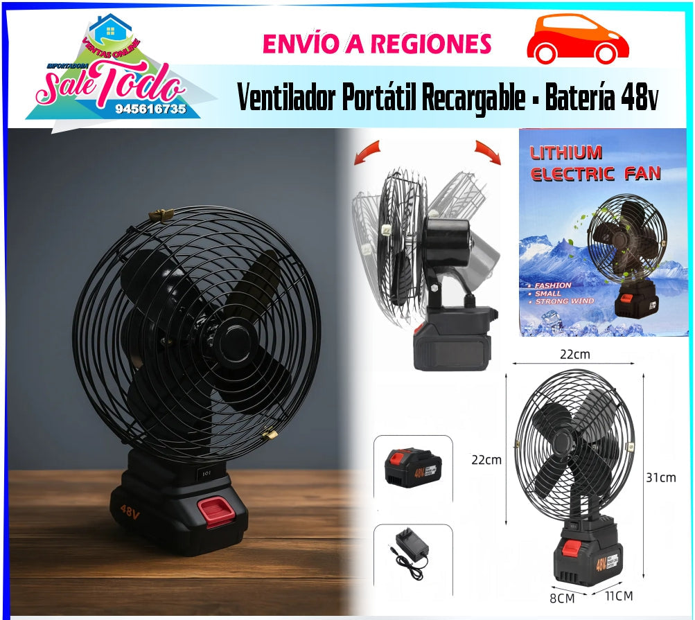Ventilador Portátil Recargable - Batería 48v RS2942