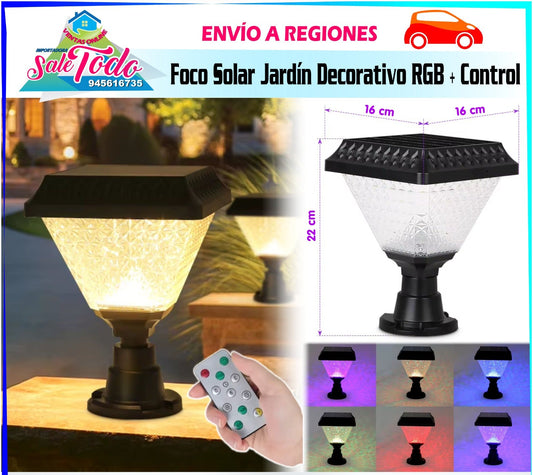 Foco Solar Jardín Decorativo RGB + Control ELE079