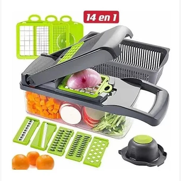 Picador Cortador Verduras Frutas Rallador Alimentos 14 En 1