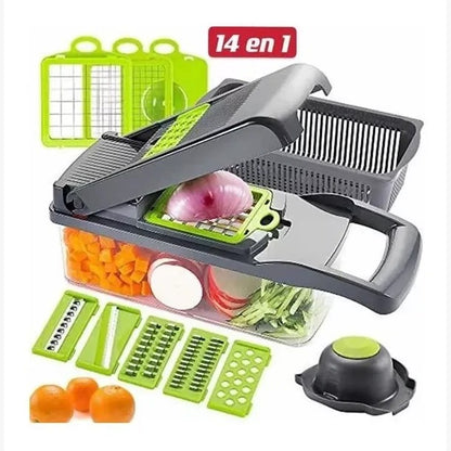Picador Cortador Verduras Frutas Rallador Alimentos 14 En 1