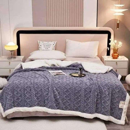 Frazada Sherpa Térmica Trenzada – 2 y 2.5 Plazas | Varios Colores