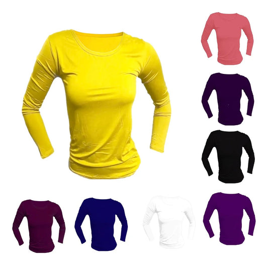 Camiseta Bambú Mujer Manga Larga Cuello Redondo 1 Unidad