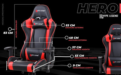 Silla Gamer RGB con Parlantes, Reposapiés y Masajeador Lumbar en Cuero Sintético