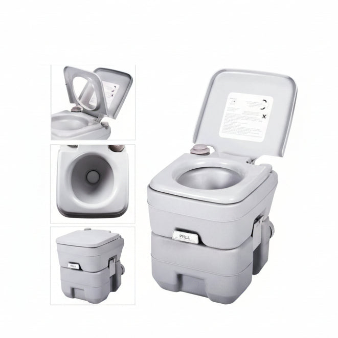 Baño químico portátil 20 litros para camping viajes caravanas portátil con tanque desmontable y diseño resistente
