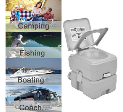 Baño químico portátil 20 litros para camping viajes caravanas portátil con tanque desmontable y diseño resistente