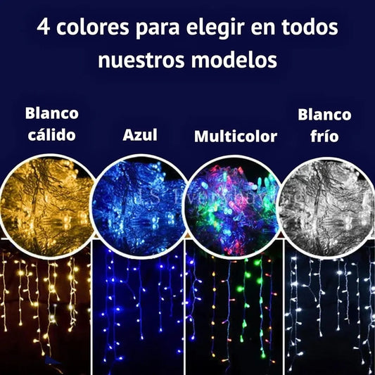 Luces Cascada Navideñas 300 Led Decoración Full Colores