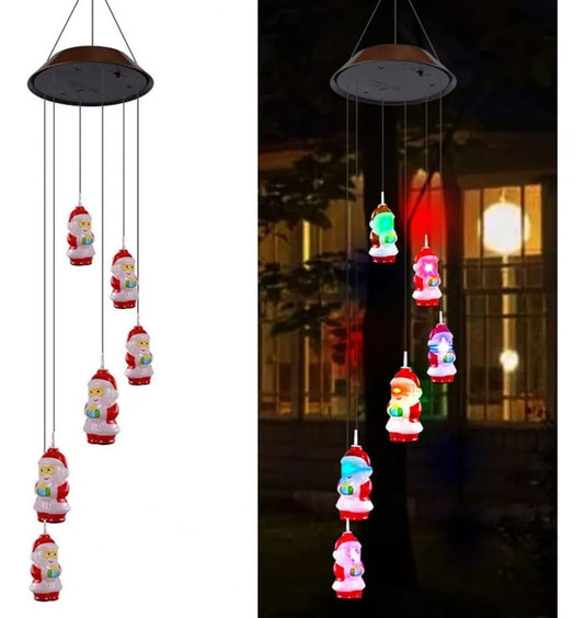 Papa Noel De Viento Luz Led Solar Colgante Variedad Diseños