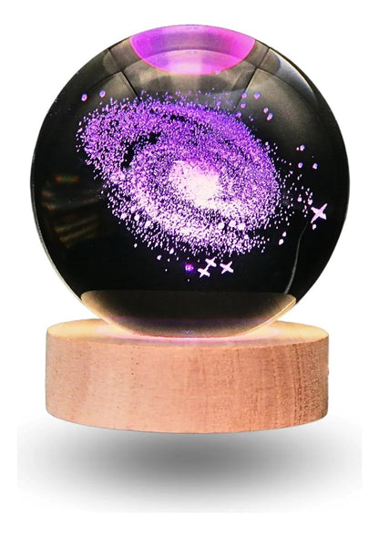 Lámpara De Noche Esfera Bola De Cristal Led RGBb Diseños 3d Muliticolor