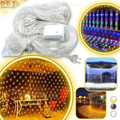 Luces De Malla De Red Led Solar 1.5m X 1.5m