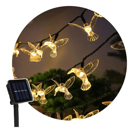 Luces Guirnaldas Solar 5m Colibrí Lineal Decorativas