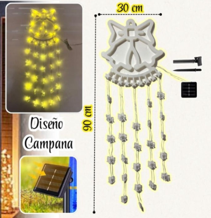 Colgante Navideño Solar Diferentes modelos Árbol, nieve y campana