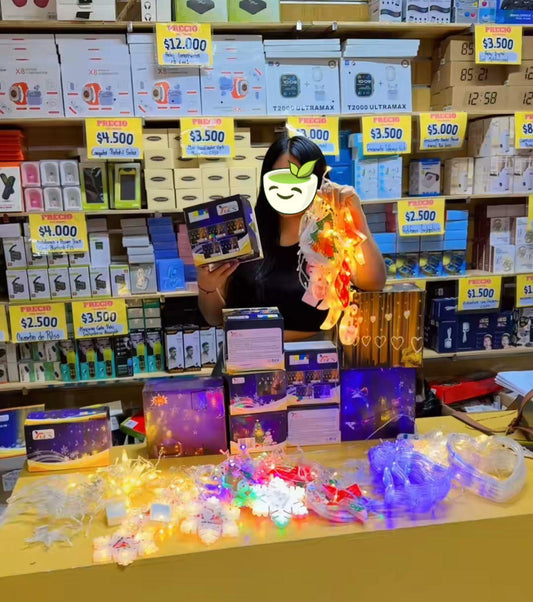 Pack 5 Cortinas Cascadas De 3 Metros Con Enchufe CMG2525