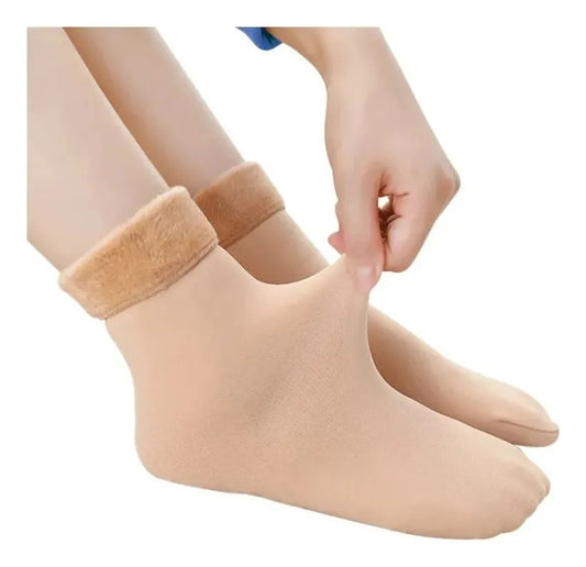 12 Pares De Calcetines Térmico Mujer Polar Invisible Colores