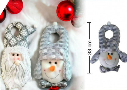 Adorno Colgante De Navideño Pascuero Y Muñeco De Nieve Gris