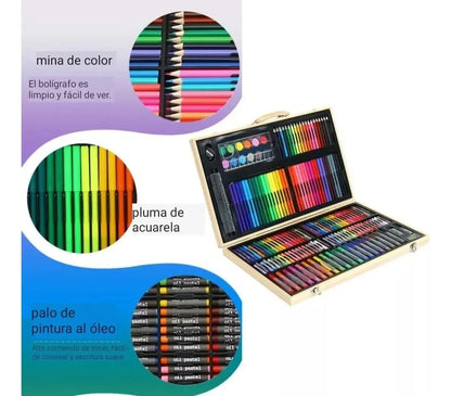 Juegos de Arte de 180 piezas Estuche Madera H180