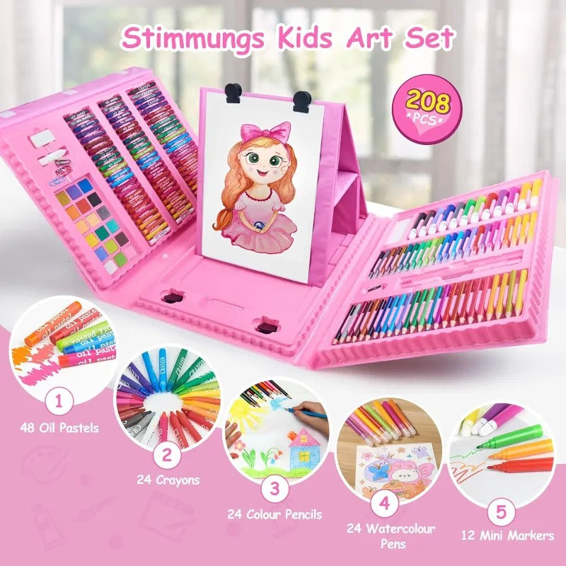 Juego de Pinturas Artísticas para Niños 208 Piezas C9797