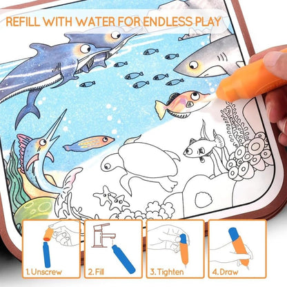 Libro Mágico Interactivo Reutilizable con Plumón de Agua