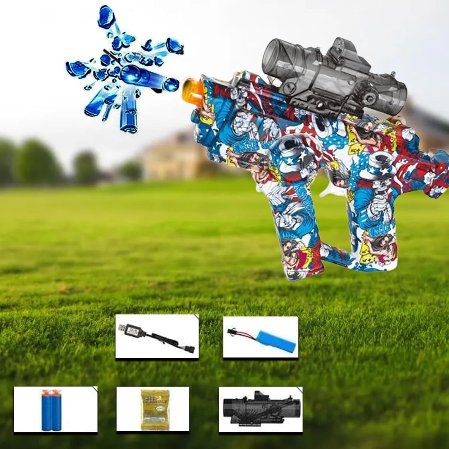 Pistola Hidrogel 2 en 1 Eléctrica Automática y Semiautomática Recargable ST667B
