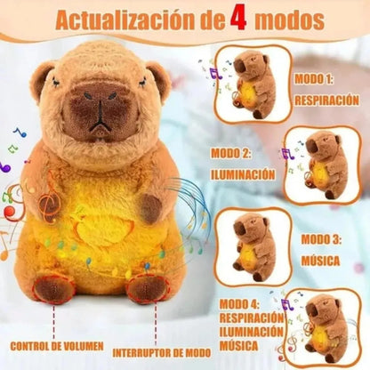 Capibara Musical con Respiración Realista y Sonidos Relajantes