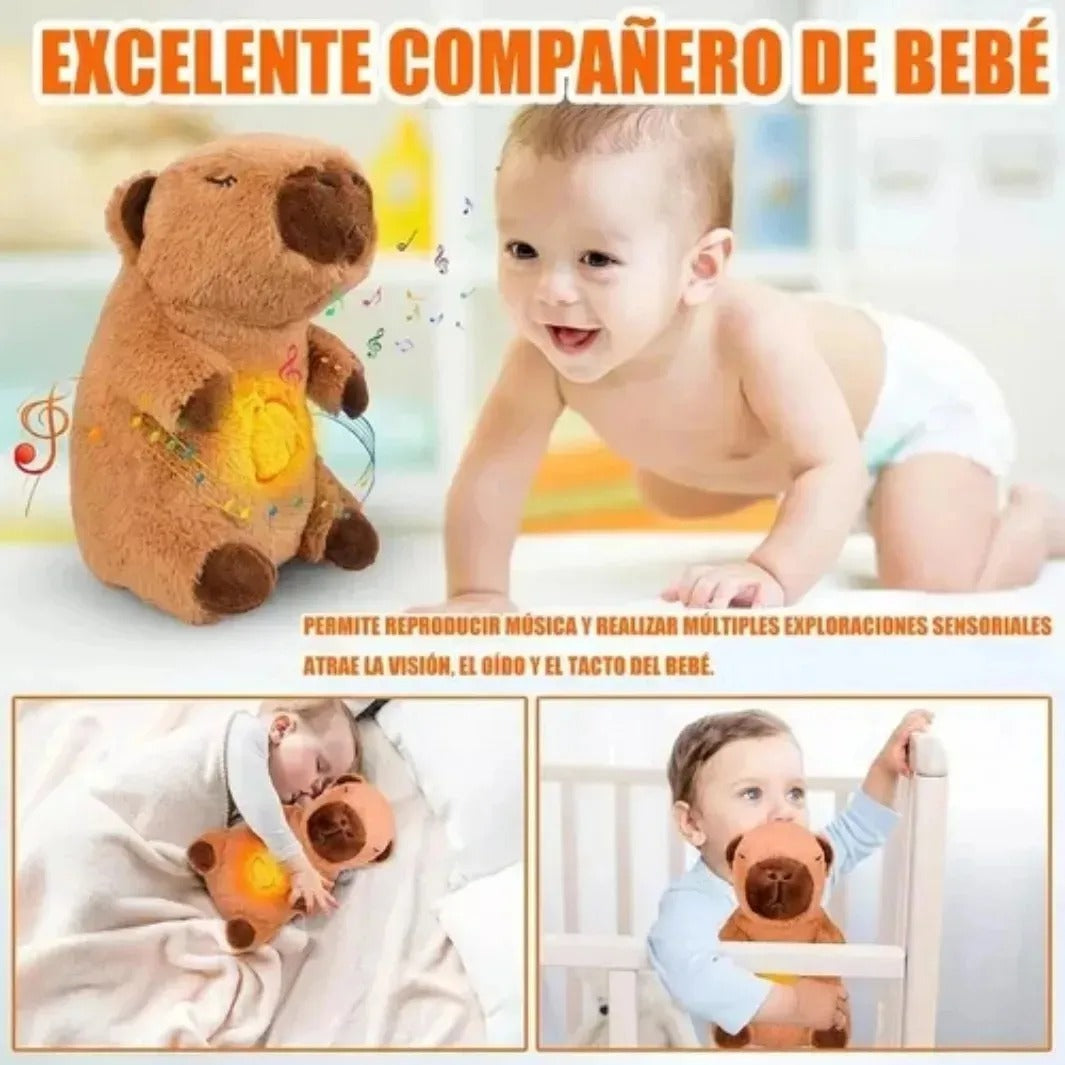 Capibara Musical con Respiración Realista y Sonidos Relajantes