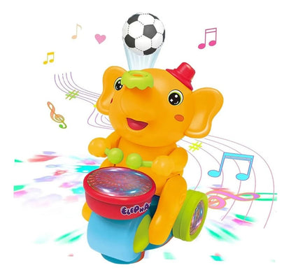 Elefante Interactivo con Tambor, Luz y Sonido | Juguete Musical